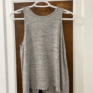 Grey tank with buttons on back- open back